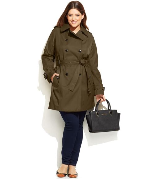 michael kors green leather trench coat